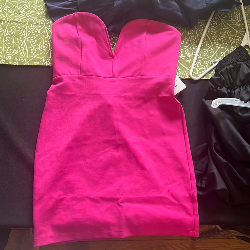 Pink strapless dress